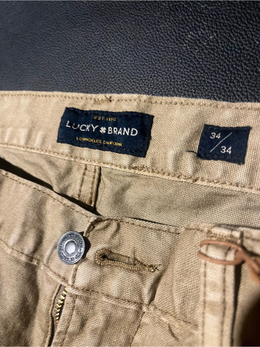 NWT. Tan/Beige Straight Leg Lucky Jeans, 34x34 - Picture 5 of 9